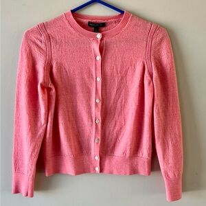 Banana Republic Pink Button-Up Cardigan (Shrunken Style) -L-100% Merino Wool